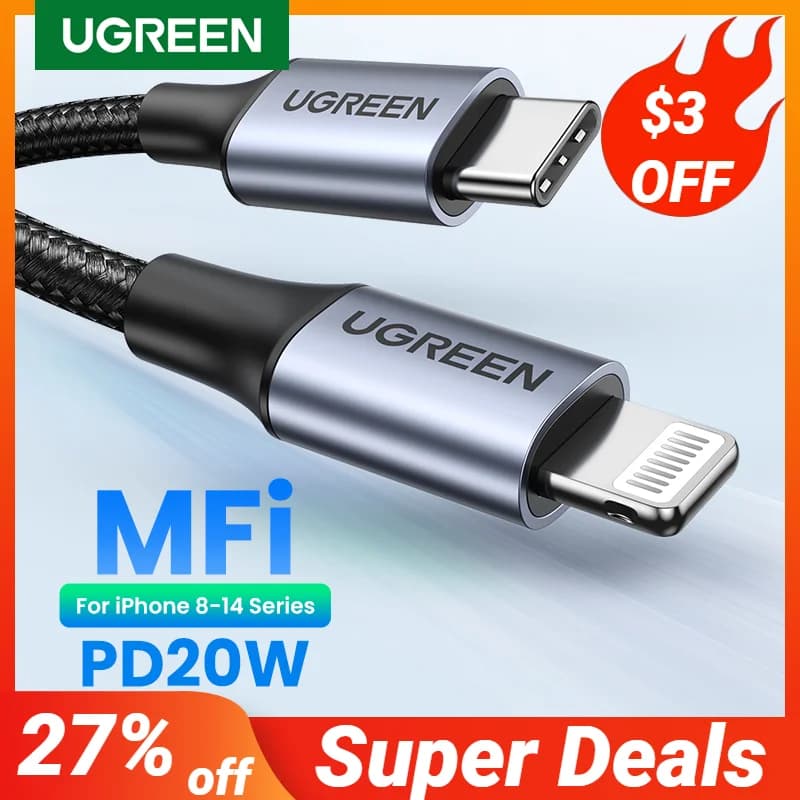 Cable USB-C a Lightning, 20W PD, MFi