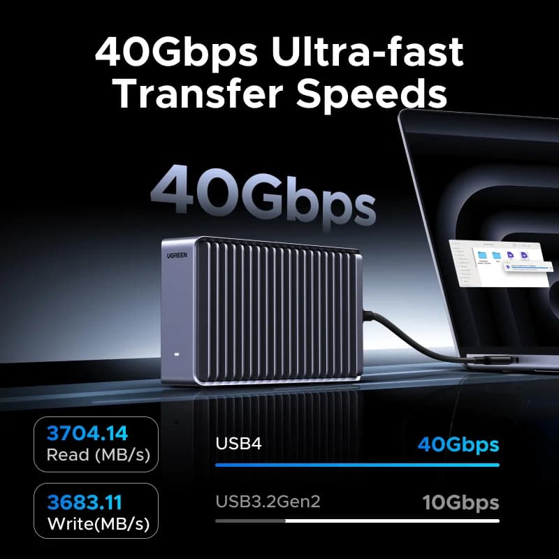 Carcasa USB4 M.2 NVMe SSD, 40Gbps, Thunderbolt