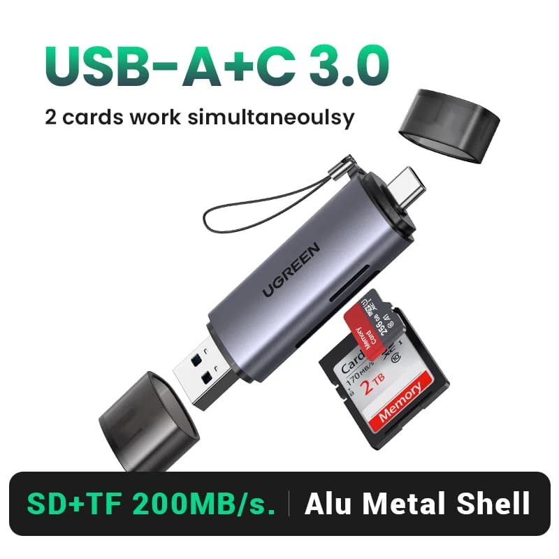 Lector de tarjetas SD/MicroSD USB 3.0 y USB-C