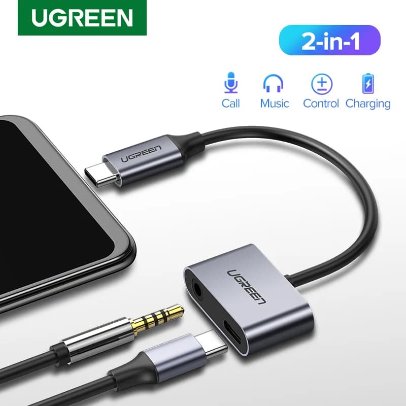 Adaptador de Cable Audio AUX USB-C a 3.5mm